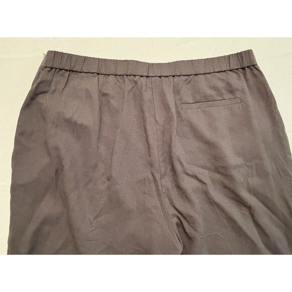 EILEEN FISHER Gray Woven Tencel Grain Pants Large Tapered Ankle Leg Classic Work - Picture 9 of 16